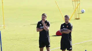 Entrenamiento del Real Zaragoza en el Ibercaja Estadio