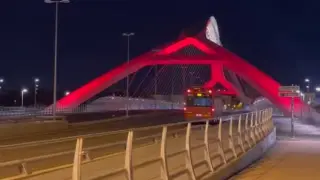 Nueva iluminación del puente del Tercer Milenio en Zaragoza