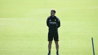 Entrenamiento del Real Zaragoza en el Ibercaja Estadio con la presencia de los nuevos fichajes