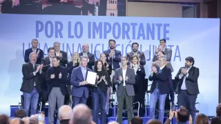Feijóo clausura el acto de presentación de la ‘Declaración de Zaragoza’ sobre financiación autonómica, cumbre con todos los barones del PP