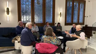 Javier Rueda en el debate con los suscriptores de Heraldo.