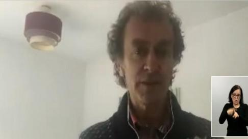 Fernando Simón, en videoconferencia desde su casa donde guarda cuarentena
