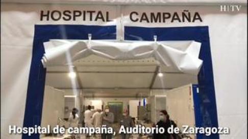 El hospital de campaña que en las últimas jornadas se ha construido en las instalaciones de la Sala Multiusos del Auditorio de Zaragoza ya está disponible.