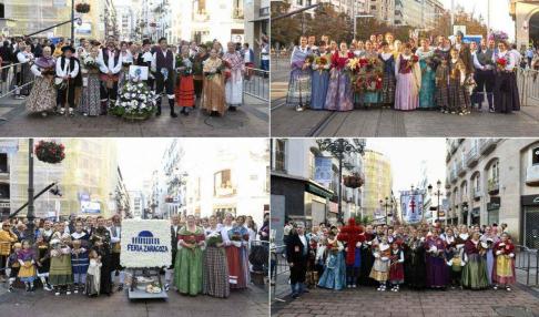 Arriba: Sangre de Cristo y Puerto Venecia. Abajo: Feria de Zaragoza y Cruz de Lorena