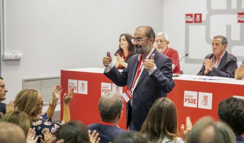 Javier Lambán durante el Comité Regional del partido celebrado el pasado 2 de junio.