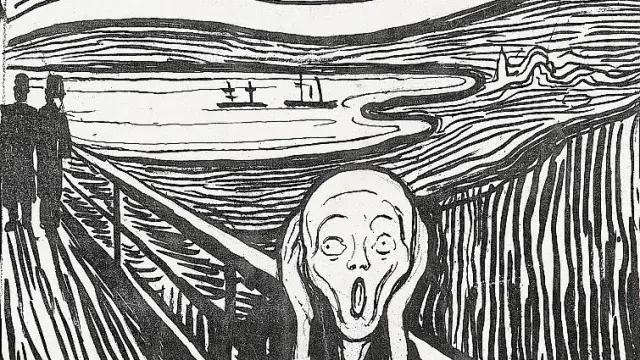 'El grito', de Edvard Munch. Lápiz litográfico y tinta china. 1895.