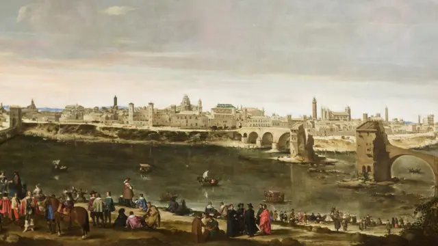 'Vista de la ciudad de Zaragoza', obra de Juan Bautista Martínez del Mazo, yerno de Velázquez, conservada en el Museo del Prado.
