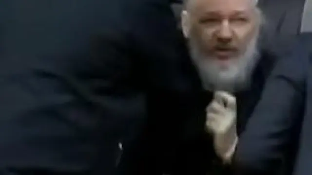 Julian Assange, en el momento de su detención