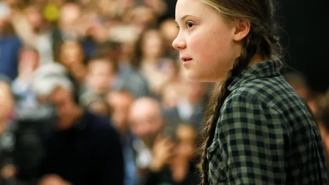 Swedish environmental activist Greta Thunberg delivers a speech during a meeting with the environment committee of the European Parliament in Strasbourg, April 16, 2019.   REUTERS/Vincent Kessler [[[REUTERS VOCENTO]]] CLIMATE-CHANGE/TEEN ACTIVIST-NEWSER
