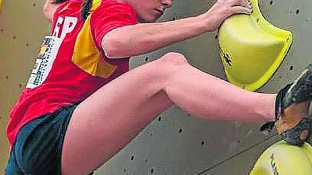 María Laborda, en el Mundial de Escalada.