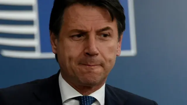 FILE PHOTO: Italian Prime Minister Giuseppe Conte arrives at a European Union leaders summit after European Parliament elections to discuss who should run the EU executive for the next five years, in Brussels, Belgium May 28, 2019. John Thys/Pool via REUTERS/File Photo [[[REUTERS VOCENTO]]] ITALY-CONTE/