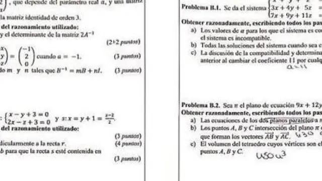 Este es el polémico examen de matemáticas en Valencia