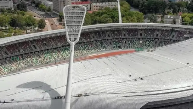 Estadio Dinamo, en Minsk, donde se celebrará la ceremonia inaugural.