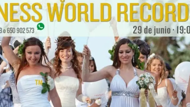La tienda de moda Sedka Novias en Alicante ha logrado reunir a 1.347 mujeres vestidas de novia.