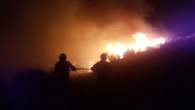 El fuego afecta a los términos de Leciñena y Perdiguera.