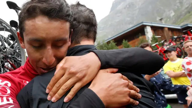 Cycling - Tour de France - The 126.5-km Stage 19 from Saint-Jean-de-Maurienne to Tignes - July 26, 2019 - Team INEOS rider Egan Bernal of Colombia reacts after confirmation that he wins the stage and will be the new yellow jersey. REUTERS/Christian Hartmann [[[REUTERS VOCENTO]]] CYCLING-FRANCE/