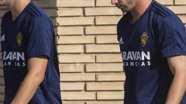Marc Gual y Álvaro Vázquez, la pareja de delanteros con la que jugó el año pasado la mayor parte de la liga el Real Zaragoza.