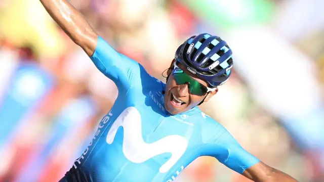 Nairo Quintana en la segunda etapa de la Vuelta a España.
