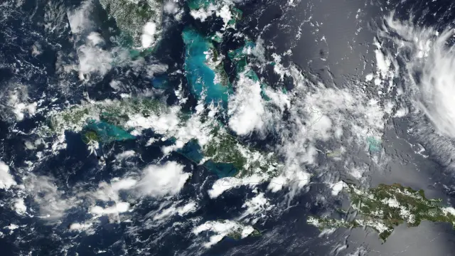 Hurricane Dorian approaches the coast of Florida, U.S. in this August 29, 2019 NASA handout satellite image. NASA/Handout via REUTERS ATTENTION EDITORS - THIS IMAGE WAS PROVIDED BY A THIRD PARTY. [[[REUTERS VOCENTO]]]