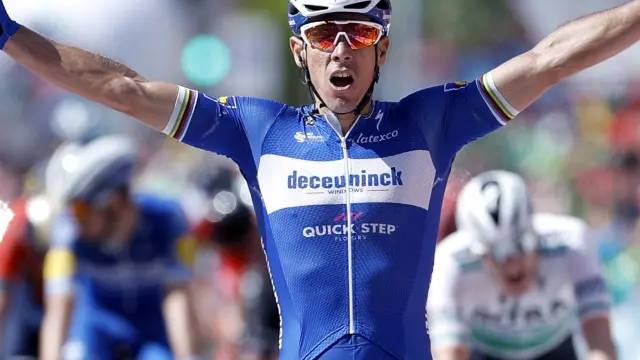 El belga Philippe Gilbert (Deceuninck Quick Step), ganador de la decimoséptima etapa de la Vuelta.