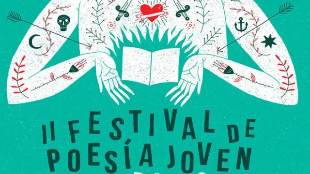 Cartel de la segunda edición del Festival de Poesía Joven de Zaragoza Rasmia!