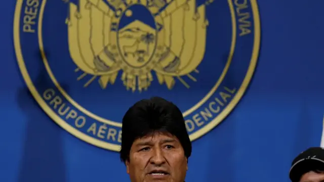 Evo Morales, durante su rueda de prensa este domingo en El Alto.