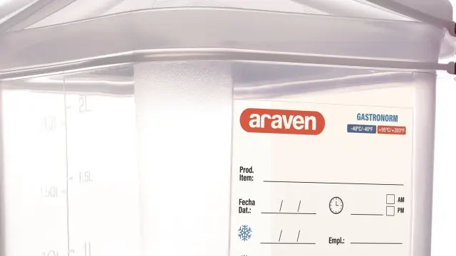 Los envases de Araven tienen una etiqueta integrada para detallar lo conservado.