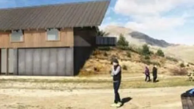 Reproducción virtual del refugio de montaña que se proyecta junto al embalse de Tramacastilla de Tena.