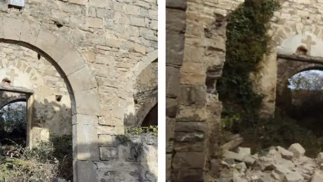 El arco, antes y después del robo