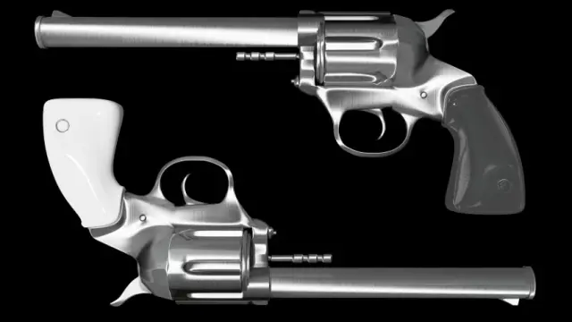 Imagen de archivo de dos pistolas.