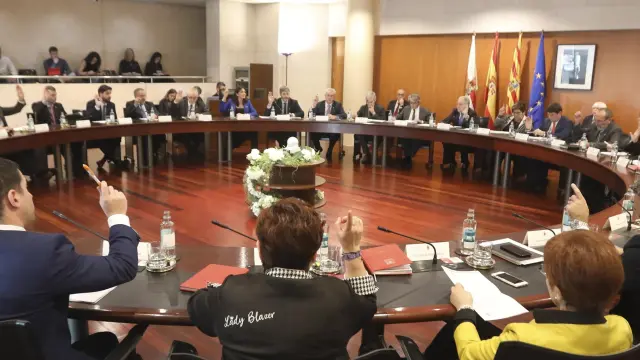 Imagen de la sesión plenaria de la Diputación de Huesca.