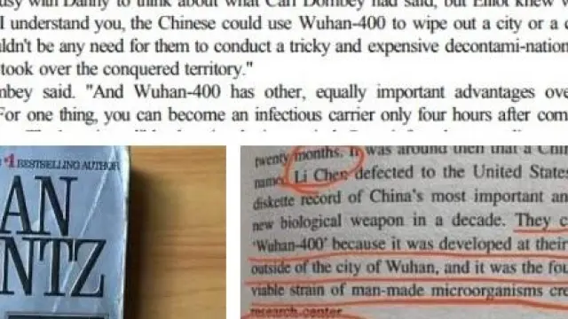 La edición inglesa del libro 'Los Ojos de la Oscuridad' ('They eye of the darkness') describe la existencia de un virus letal que toma el nombre de la ciudad china de Wuhan, epicentro del nuevo coronavirus de China.