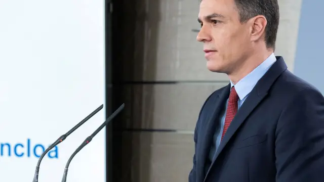 Pedro Sánchez durante la rueda de prensa del viernes.