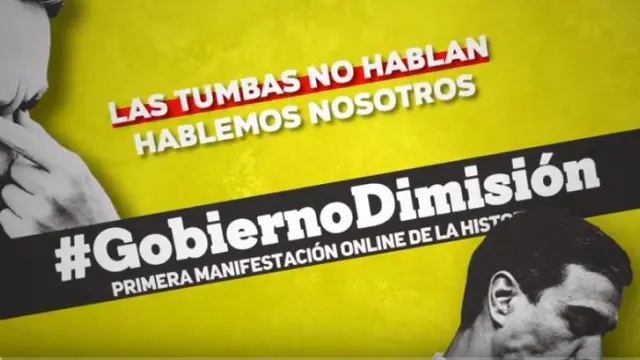 manifestación 'online' convocada este miércoles para pedir la dimisión del actual Gobierno presidido por Pedro Sánchez