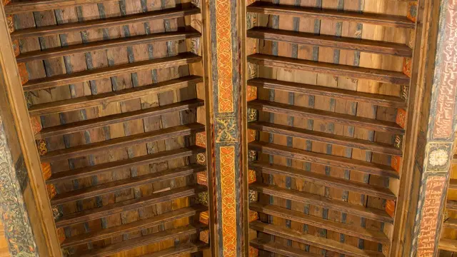 Vista parcial del techo de la mezquita de Tórtoles tras su restauración.