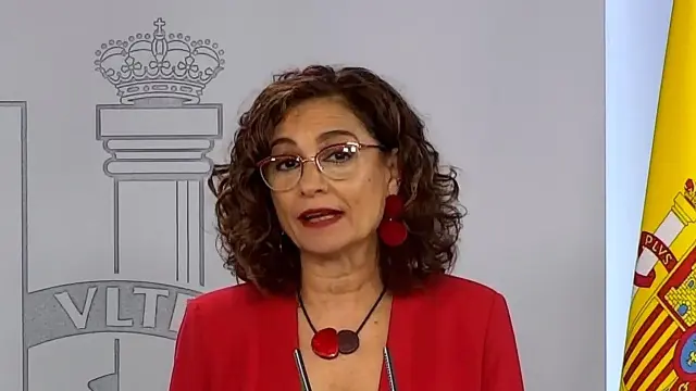 María Jesús Montero en la rueda de prensa celebrada en la Moncloa este viernes.