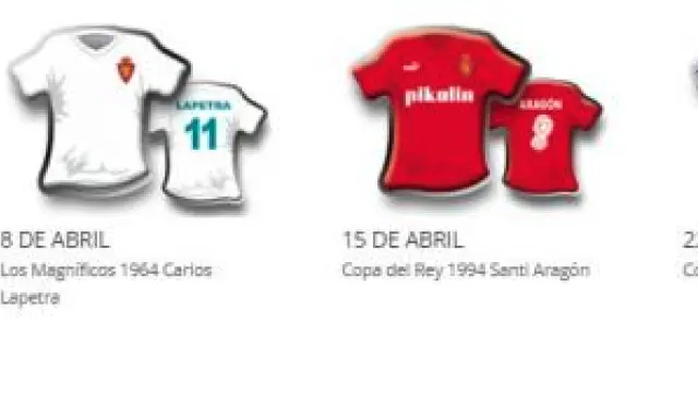 Pasión y orgullo en las camisetas de las grandes gestas del Real Zaragoza en formato llavero.