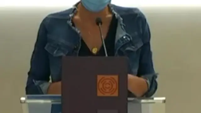 Ana Marín, portavoz de Sanidad del PP en las Cortes, durante la rueda de prensa.