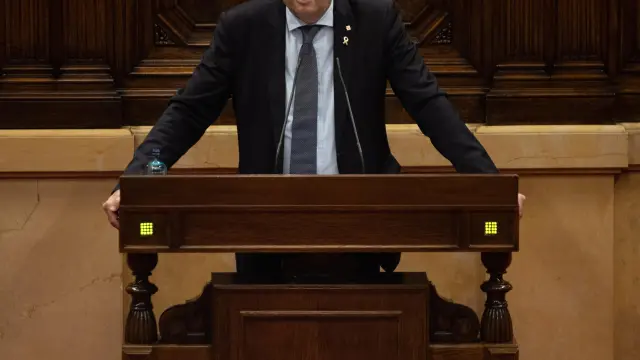 El presidente de la Generalitat, Quim Torra, este viernes en el Parlamento catalán.