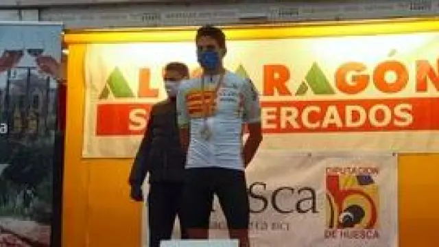 Podio del Campeonato de Aragón de ciclismo en ruta.