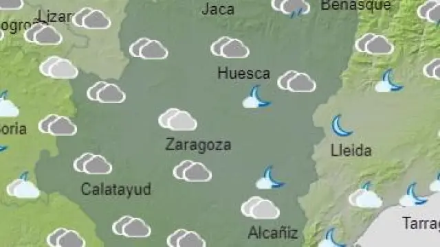 Mapa del tiempo en Aragón para hoy, martes 13 de octubre