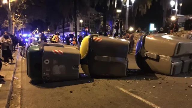 Disturbios en Barcelona un año después de la sentencia del 'procés'.