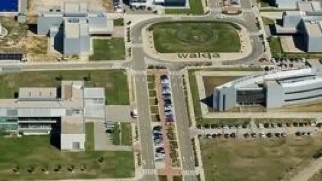 Vista aérea del parque tecnológico Walqa, ubicado a escasos kilómetros de Huesca.