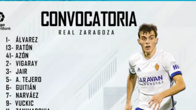 Alineación del Real Zaragoza para el partido de esta tarde contra el Castellón