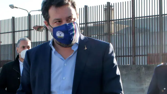 Matteo Salvini llega a Catania para declarar en la segunda audiencia preliminar del proceso en el que se le acusa de secuestro de personas