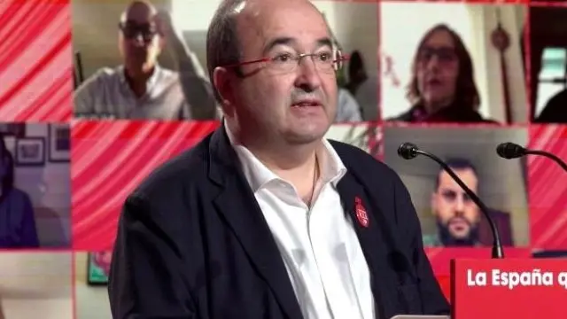 El líder del PSC, Miquel Iceta durante el Comité Federal del partido en la sede del PSC en Barcelona celebrado el pasado sábado