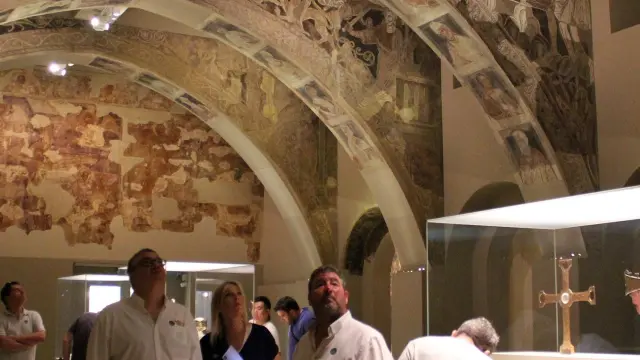 Las pinturas de la sala capitular del monasterio de Sijena, arrancadas en 1936, se exponen en el Museo Nacional de Arte de Cataluña (MNAC) desde 1961