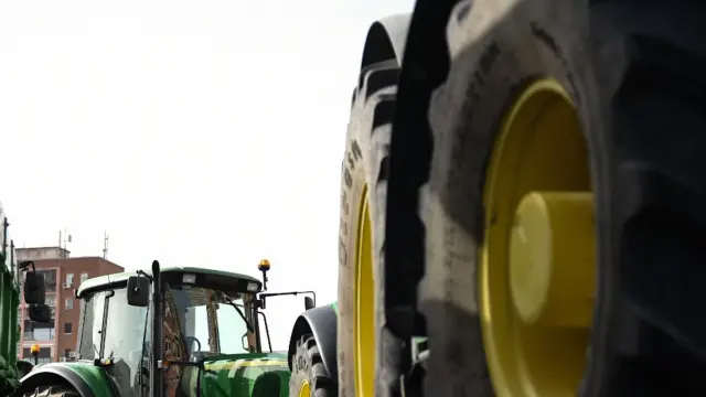 Imagen de tractores de la última movilización realizada en Zaragoza en unidad de acción el 10 de marzo de 2020.