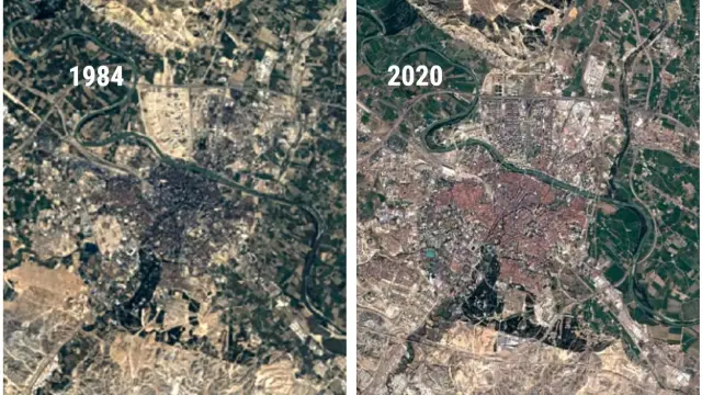 Zaragoza en 1984 y en 2020