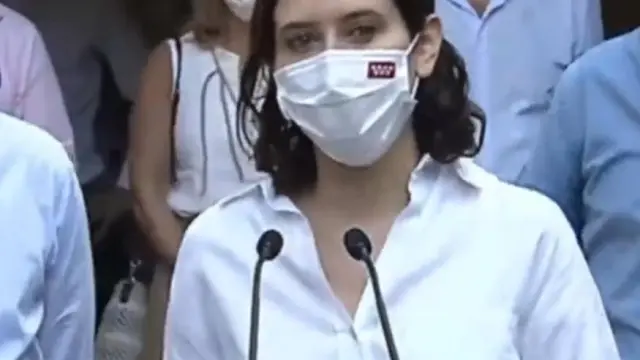 Isabel Diaz Ayuso, en la manifestación de Colón.